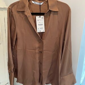 Zara Tan Collared Shirt